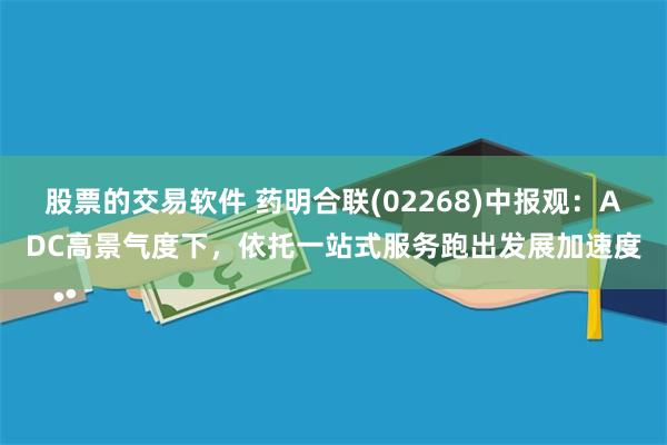 股票的交易软件 药明合联(02268)中报观：ADC高景气度下，依托一站式服务跑出发展加速度