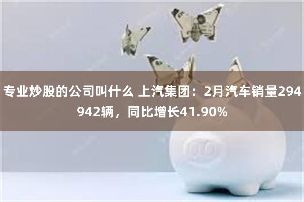 专业炒股的公司叫什么 上汽集团：2月汽车销量294942辆，同比增长41.90%